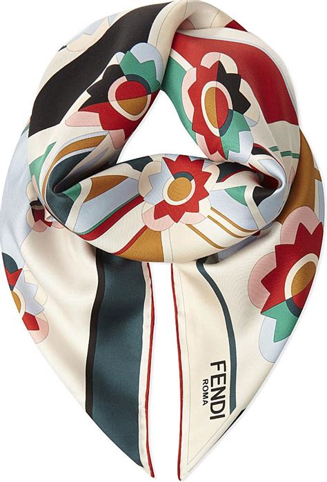 fendi square scarf blue floral|FENDI Scarves for Women .